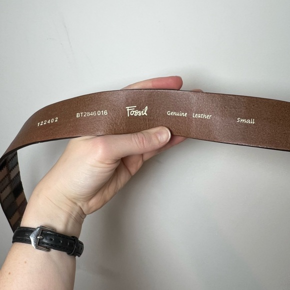 Fossil Vintage Y2K Patchwork Genuine Leather Boho Hippie Belt 🤎✨ - Picture 10 of 14